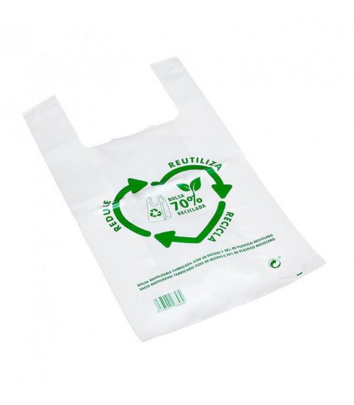 Bolsa camiseta 42x53 cm  50 unidades REUTILIZABLE